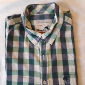 auth danim green check shirt